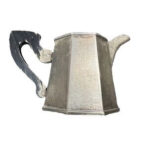 Vintage Pewter Octette Creamer With Wooden Handle